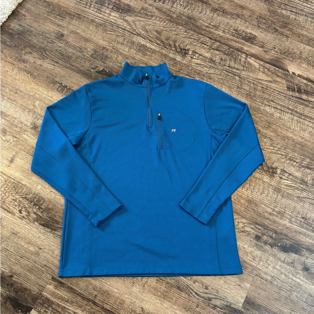 Southern Point Co. 1/4 Zip Blue Waffle Pullover Mens XL Performance Golf